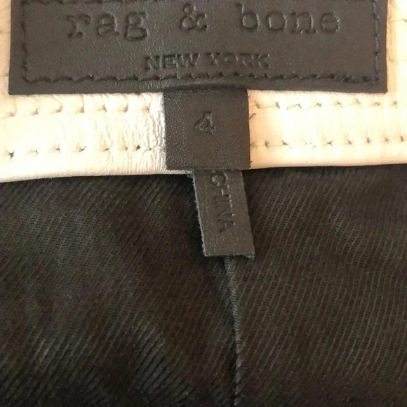 rag & bone lamb leather black skirt white side stripes Sz 4 Excellent Condition - Picture 2 of 11